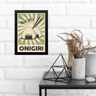 Quadro Comida Japonesa - Onigiri 24x18cm Moldura Branca