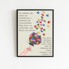 Quadro Conscientização Do Autismo 45x34cm - Com Vidro Moldura