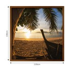 Quadro Decorativo Contemporâneo com Vidro 100x100cm Paisagem Arte Própria