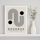 Quadro Contemporâneo Bauhaus Minimalista 24x18cm - Com Vidro