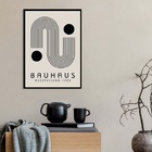 Quadro Contemporâneo Bauhaus Minimalista 33x24cm Moldura:made