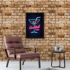 Quadro Copo Cocktail Bar Simulando Neon Ii 45x34cm - Com Vidr