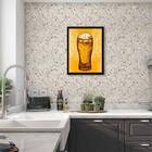 Quadro Copo De Cerveja Com Asas 24x18cm Moldura:madeira Branca