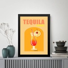 Quadro Coquetel Tequila Sunrise 24x18cm - Com Vidro Moldura P
