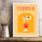 Quadro Coquetel Tequila Sunrise 45x34cm - Com Vidro Moldura P