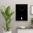 Quadro Coração Carregando 24x18cm - Com Vidro Moldura:madeira