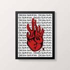 Quadro Coração Em Chamas Deixa Queimar 33x24cm - Com Vidro Mo