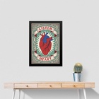 Quadro Coração Listen To Your Heart 45x34cm - Com Vidro Moldu