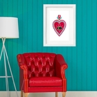 Quadro Coração Mexicano - 60x48cm Moldura:madeira Preta