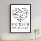 Quadro Coração Quero Ser Seu Par 33x24cm - Com Vidro Moldura: