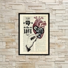 Quadro Coração Turn Up The Love 45x34cm Moldura:madeira Branca