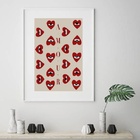 Quadro Corações Com Olhos - 60x48cm Moldura Branca