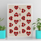 Quadro Corações Com Olhos - Amour 24x18cm Moldura Preta