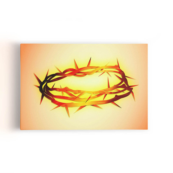 Quadro Coroa De Espinhos Jesus Cristianismo Canvas 100x70cm
