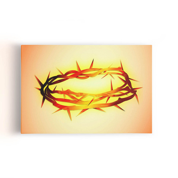 Quadro Coroa De Espinhos Jesus Cristianismo Canvas 60x40cm