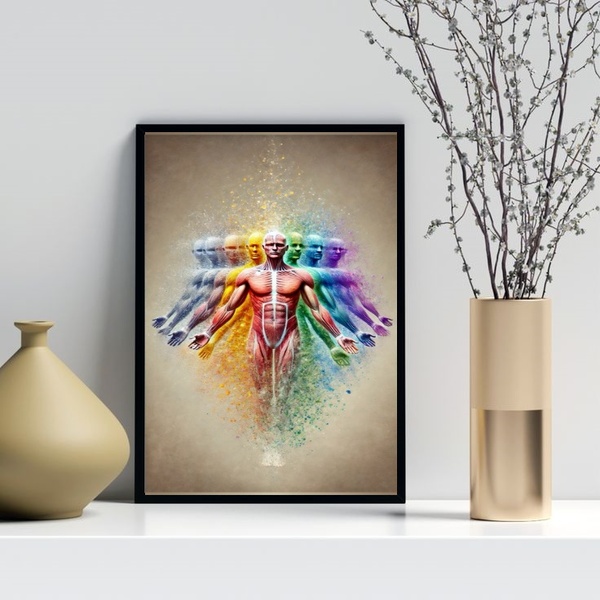 Quadro Corpos Sutis - Saúde Holística 24x18cm - Com Vidro Mol