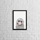 Quadro Corujinha Chicletes 24x18cm Moldura:madeira Preta