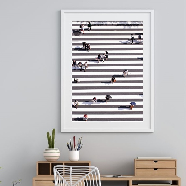 Quadro Cotidiano Da Rua- 60x48cm Moldura:madeira Branca