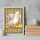 Quadro Country Patinhos Welcome Home 24x18cm Moldura:madeira