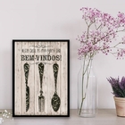 Quadro Cozinha Amigos São Bem Vindos 33x24cm Moldura:madeira