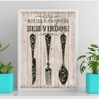 Quadro Cozinha Amigos São Bem Vindos 33x24cm Moldura:madeira