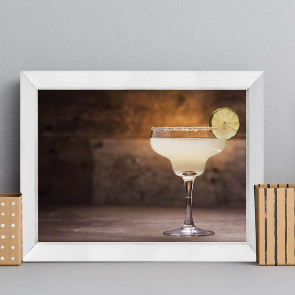 Quadro Cozinha Bebida Margarita 33x43cm Moldura Branca