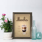 Quadro Cozinha Café Mocha 22x32cm Moldura Marrom