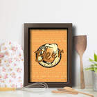Quadro Cozinha Cerveja Best in Town 33x43cm Moldura Marrom