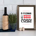 Quadro Cozinha Coração da Casa 33x43cm Moldura Marrom