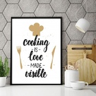 Quadro Cozinha - Cozinhar É Amor 45x34cm Moldura:madeira Preta