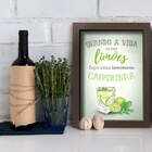 Quadro Cozinha e Bar Frase Caipirinha 22x32cm Moldura Marrom