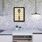 Quadro Cozinha Escumadeira 33x24cm - Com Vidro Moldura:madeir