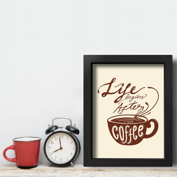 Quadro Cozinha Frase Cafe After Coffee 22x32cm Moldura Preta Leroy Merlin