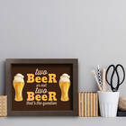 Quadro Cozinha Frase Cerveja Two Beer 22x32cm Moldura Marrom