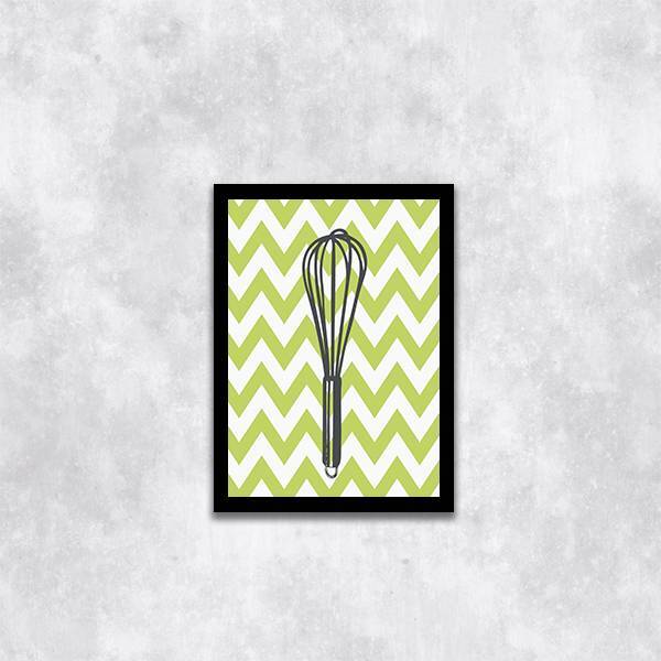 Quadro Cozinha Fuê 24x18cm - Com Vidro Moldura:madeira Preta