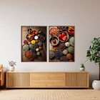 Quadro Cozinha Marrom com Vidro 50x70cm Arte Própria