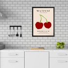Quadro Cozinha Matisse - Cerejinhas 24x18cm - Com Vidro Moldu
