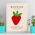 Quadro Cozinha Matisse - Morango 33x24cm Moldura Preta