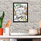 Quadro Cozinha Pequena Mas Cheia De Amor 24x18cm - Com Vidro