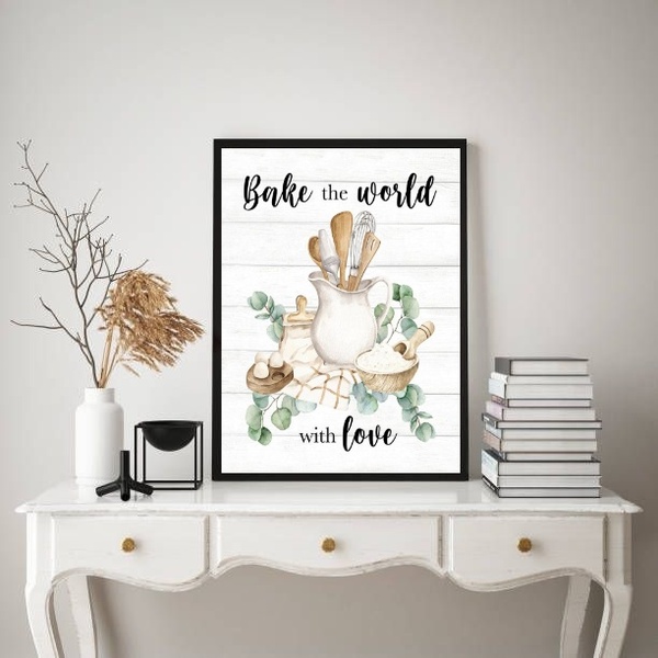 Quadro Cozinha Provençal - Confeitaria 45x34cm - Com Vidro Mo