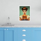 Quadro Cozinha Retro Hamburger - Pin Up 45x34cm Moldura Preta
