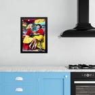 Quadro Cozinha Retrô Pin Ups Lanchonete 45x34cm - Com Vidro M