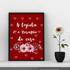 Quadro Cozinha Vermelha - Corações 33x24cm - Com Vidro Moldur