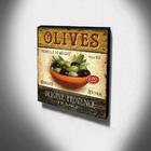 Quadro Cozinha Vintage Azeitonas Canvas 30x30cm-coz54