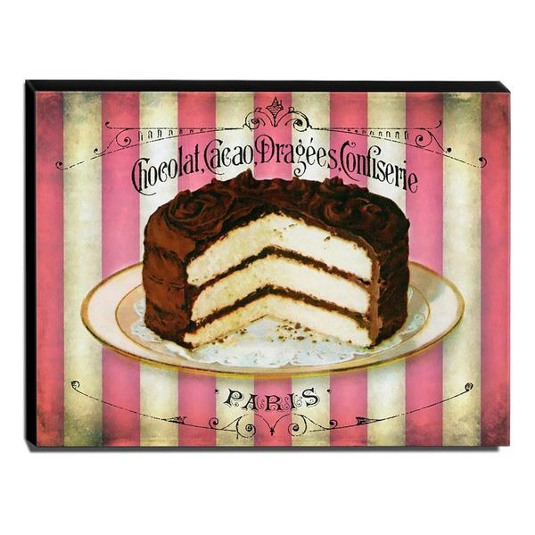 Quadro Cozinha Vintage Bolo Paris Canvas 30x40cm-coz190