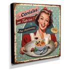 Quadro Cozinha Vintage Cereais Canvas 30x30cm-coz81
