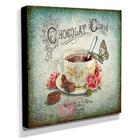 Quadro Cozinha Vintage Chocolate Quente Canvas 30x30cm-coz90