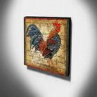 Quadro Cozinha Vintage Galo Canvas 30x30cm-coz159