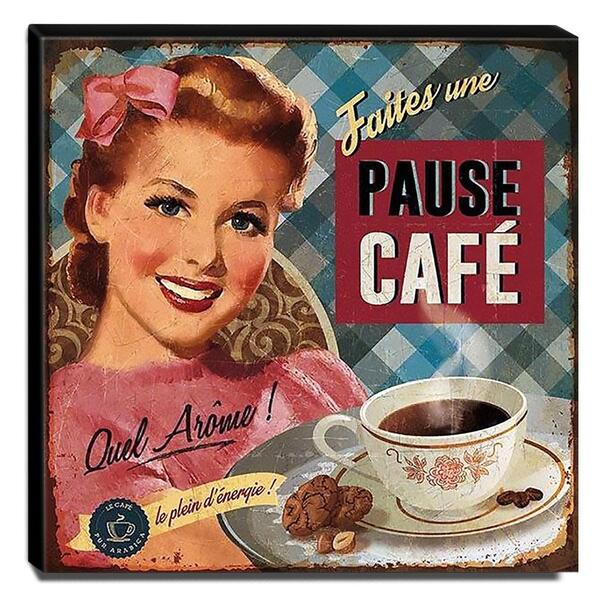Quadro Cozinha Vintage Pause Café Canvas 30x30cm-coz83 | Leroy Merlin