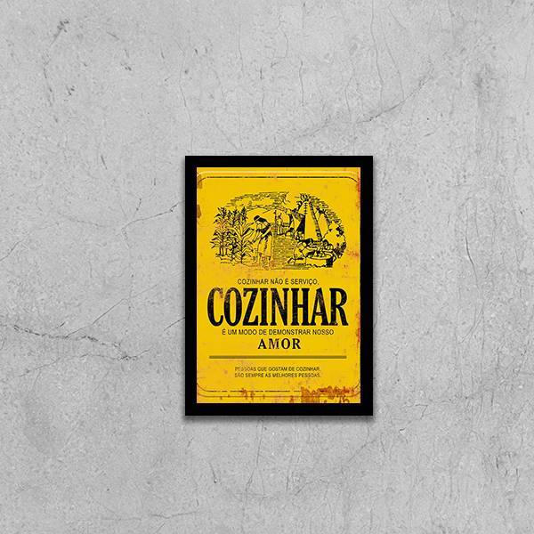 Quadro Cozinhar É O Modo De Demonstrar Amor 45x34cm - Com Vid